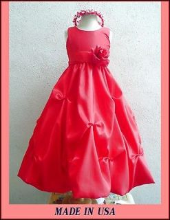 SC1 RED CHRISTMAS RECITAL WEDDING PAGEANT PARTY FLOWER GIRL DRESS 2 4 