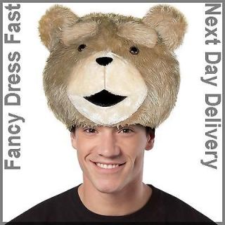 Adult Licensed Ted Teddy Bear Headpiece Fancy Dress Costume Mens 