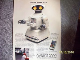 OMNIBOT 2000 VINTAGE TOY ROBOT ORIGINAL AD FROM 1985 A great gift 