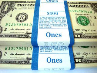 One$1✿(100)UNC Consecutive Notes❤FRN Pack★2 Rare Star★BEP New 