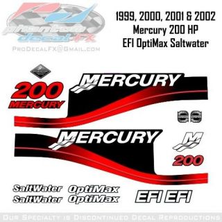 1999, 2000, 2001 & 2002 Mercury 200 HP EFI OptiMax Saltwater 15pc 