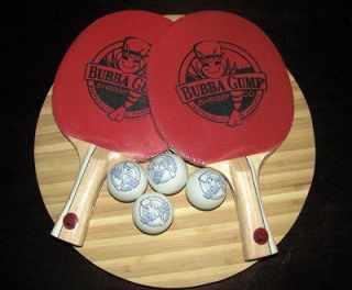 set of bubba gump ping pong paddles 4 bubba balls new