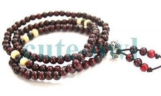 108 red wood 6mm Bead Tibet Buddhist Prayer Mala Necklace AAA cheap 