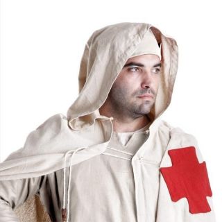 Templar Cloak with red cross Crusader knight costume heavy cotton