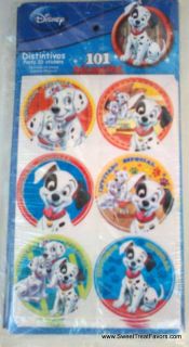 101 Dalmatians Dog 102 Party Supplies FAVOR x24 Birthday Stickers 