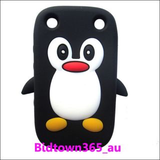 For BlackBerry Curve 9320 9220 9310 Black Cute Penguin Gel Silicone 