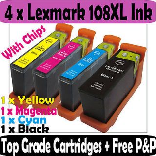   ink cartridges for Lexmark 108 XL Professional Pro 208 BK C M Y