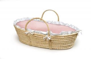 Badger Basket Natural Baby Moses Basket Crib w/ Bedding Nursery 