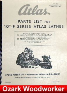 ATLAS/CRAFTSMA​N 10 F Series Metal Lathe Parts Manual 0043