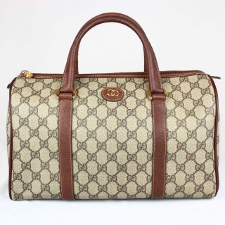 Authentic Vintage Gucci GG Design Mini Boston Handbag Bag #21