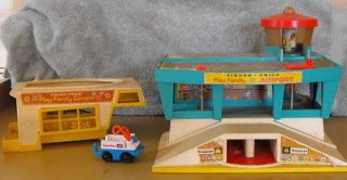 Fisher Price Little People Vintage Airport & Family Camper Cab Toy Lot