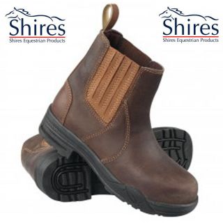SHIRES EQUESTRIAN HORSE RIDING YARD BROWN LEATHER JODHPUR BOOTS SIZE 