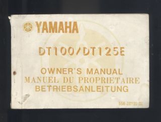   DT100,DT125E (1978) Owners Manual/Handbook DT125,DT 100/125,Enduro/558