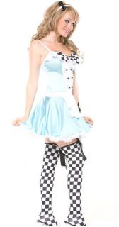 Alice in Wonderland Halloween Female Costume Party Stunning Dress Blue 