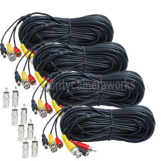 100ft Video Audio Power Cable Security Camera DVR Wire BNC RCA 