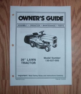 MTD 130 527 000 26 IN LAWN TRACTOR OWNERS MANUAL / ILLUSTRATED PARTS 