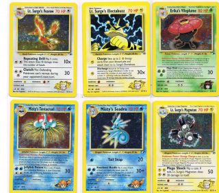 POKEMON GYM HEROES   TOTALLY MINT CONDITION CARDS