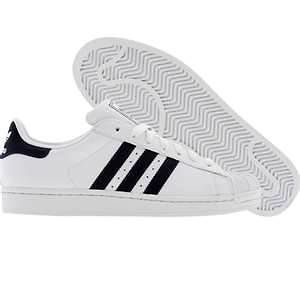 Men Adidas Superstar 2 II Athletic Sneakers New, White Navy Blue 