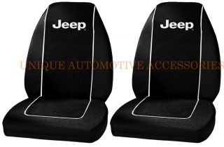 2PC JEEP MOPAR CLASSIC STYLE ORIGINAL BUCKET HIGH BACK BLACK SEAT 