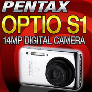 pentax optio s1 14mp 28 140mm digital camera chrome new