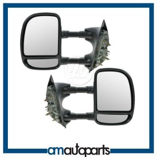 99 04 Ford Super Duty Truck Towing Manual Side View Mirror Left 