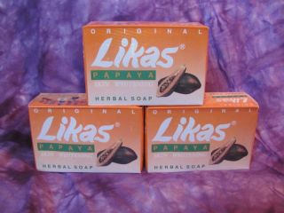   Genuine Likas papaya skin whitening herbal soap 135 grams x 3