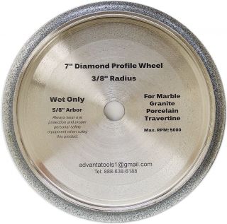 Electroplated Profile Wheel for Granite   3/8” Radius Shape B 