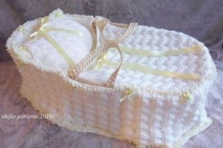 BABY KNITTING PATTERN MOSES BASKET COVER # 168 by shifio patterns