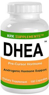 Bottle DHEA 180 Capsules 100mg Testosterone Booster Blocker KRK 