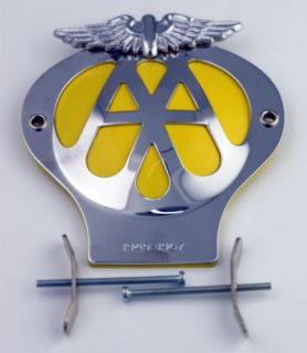 aa metal car badge 1945 1967 including fixing brackets from united 