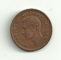 canada small cent 1950 vf money canadian penny george vi