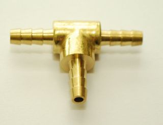 Brass Hose Barb Tee Fitting 1/8 ID Hose for Fuel Water Boat