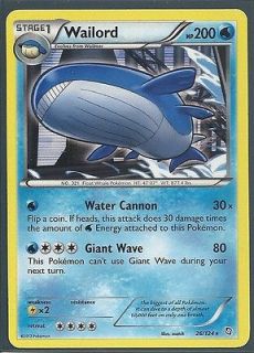 WAILORD 26/124 B&W DRAGONS EXALTED Pokemon Card RARE HOLO MINT 200 HP