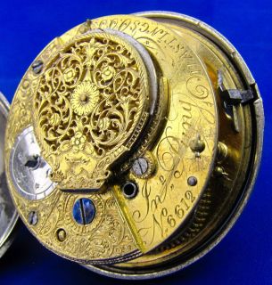   Antique sterling silver Fusee Verge pocket watch 209 YR old LAYBY AVA