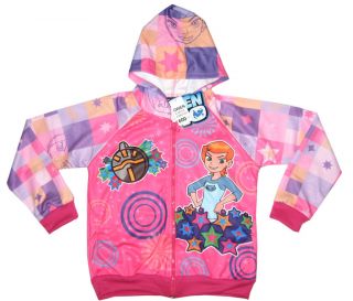 01 BNWT GWEN BEN 10 girls pink windbreaker hooded jacket S 4 5 yrs 
