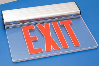   Face Red LED Edge Lit Exit Sign Standard AC Only 120/277 Voltage