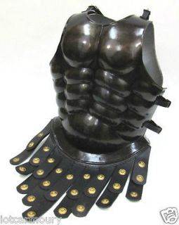 BLACK ROMAN MUSCLE ARMOR CUIRASS COLLECTIBLE GREEK SKIRTED MUSCLE 