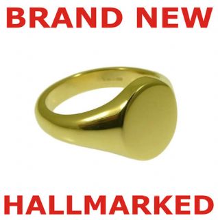 new oval pinky signet ring hallmarked 9k solid gold from