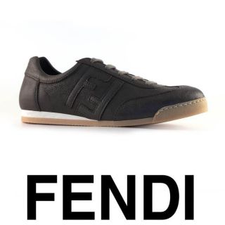 Fendi mens sneakers shoes in Dark Brown Kid leather Size US 10.5   EU 
