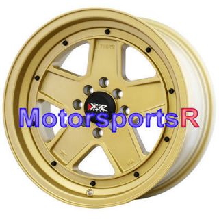 16 16x8 XXR 532 Flat Gold Wheels Rims Deep Dish Stance 95 98 Honda 