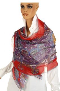new etro fabulous paisley print 100 % silk scarf wrap shawl