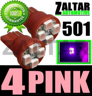 SMD LED XENON PINK QUAD 501 T10 SIDELIGHT BULBS PEUGEOT 306