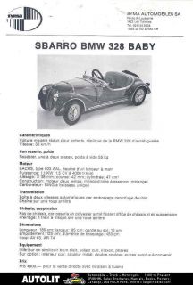 1980 sbarro bmw 328 children s car brochure microcar time
