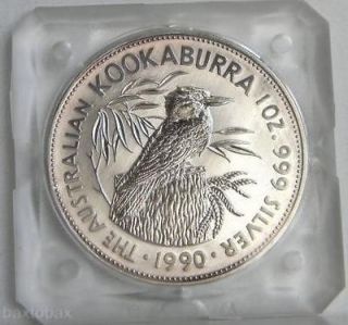 1990 AUSTRALIAN KOOKABURRA *INAUGURAL YEAR* 1 oz. SILVER $5 COIN *UNC*