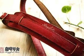 100% NEW KINGSFORD REAL LEATHER GUITAR STRAP red (NL10RD) free 