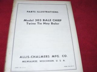 allis chalmers 303 bale chief hay baler dealer s parts