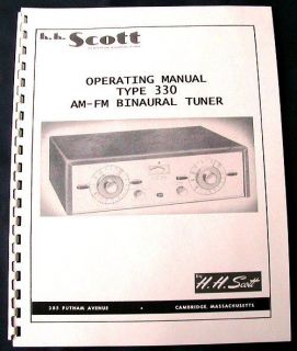 hh scott 330 tube tuner xpanded owners service manuals time