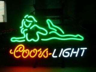 coors light girl logo beer bar pub store neon sign