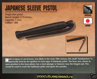 JAPANESE SLEEVE PISTOL .385 Bronze Hand Cannon Japan Gun Firearms CARD