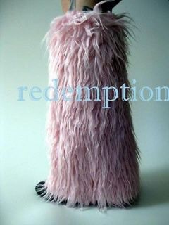 monster faux pink fur yeti boot covers cyber anime